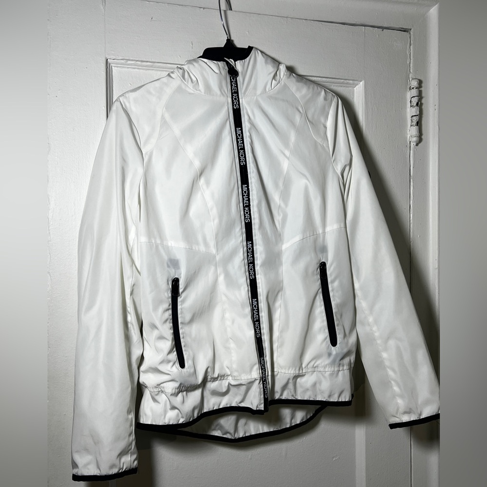 OBO- Michael Kors Missy Faux Shearling Lined Jacket Coat White Medium